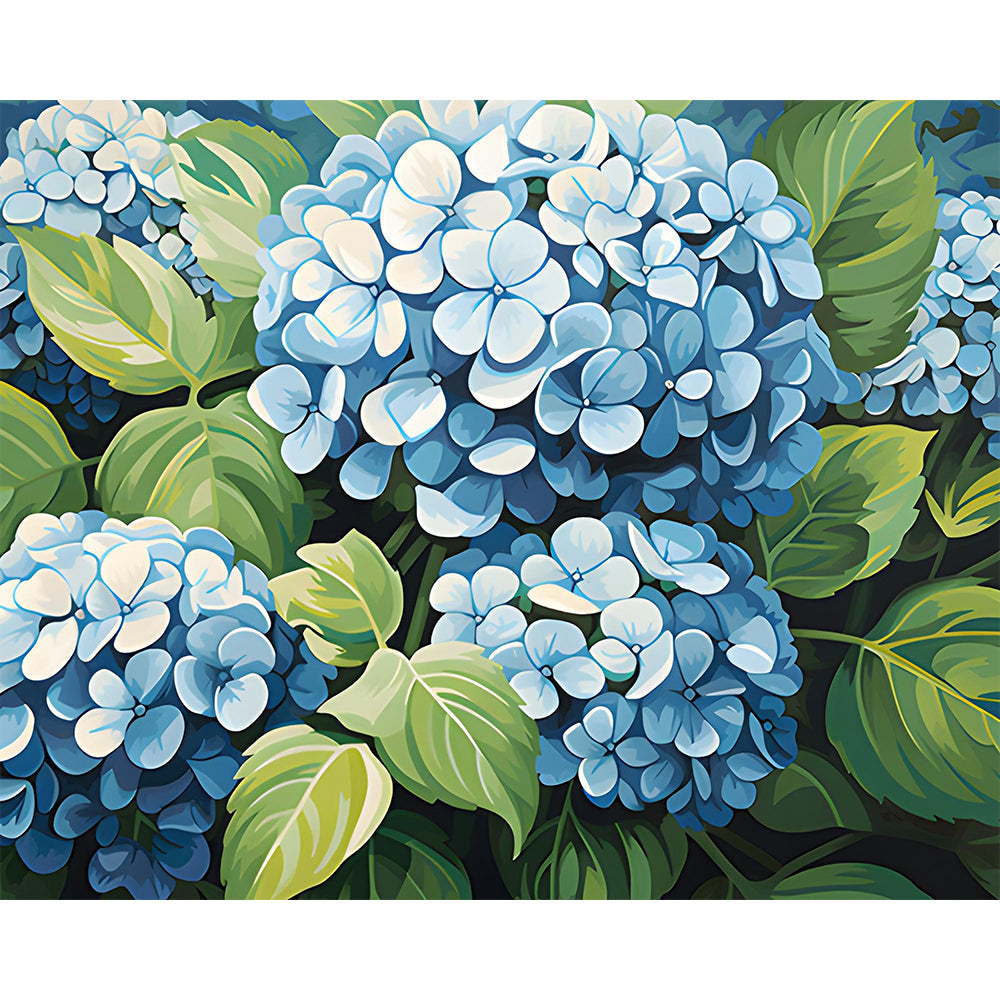 Blue Folwer 36 Color Painting By Number 2