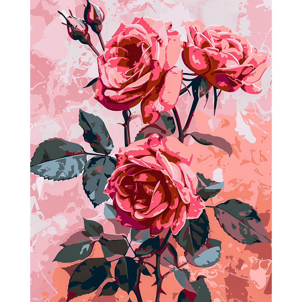Flower Rose Painting By Number 2