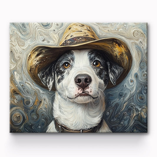 Dog With Hat Painting By Number 1