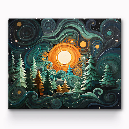 Forest by Starlight Painting By Number 1