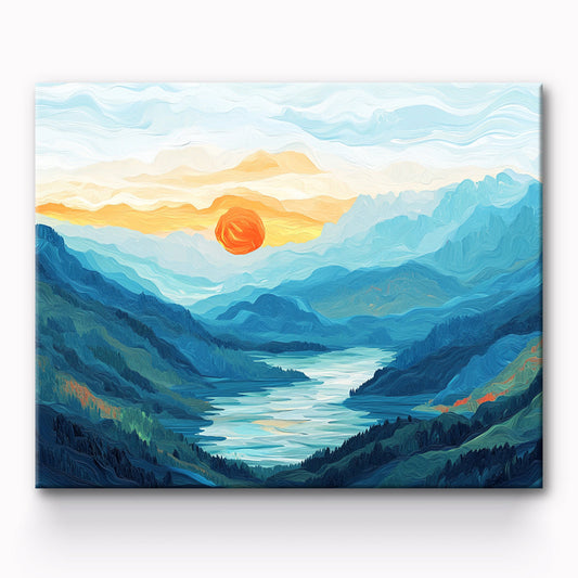 Mountain Lake Painting By Number 1