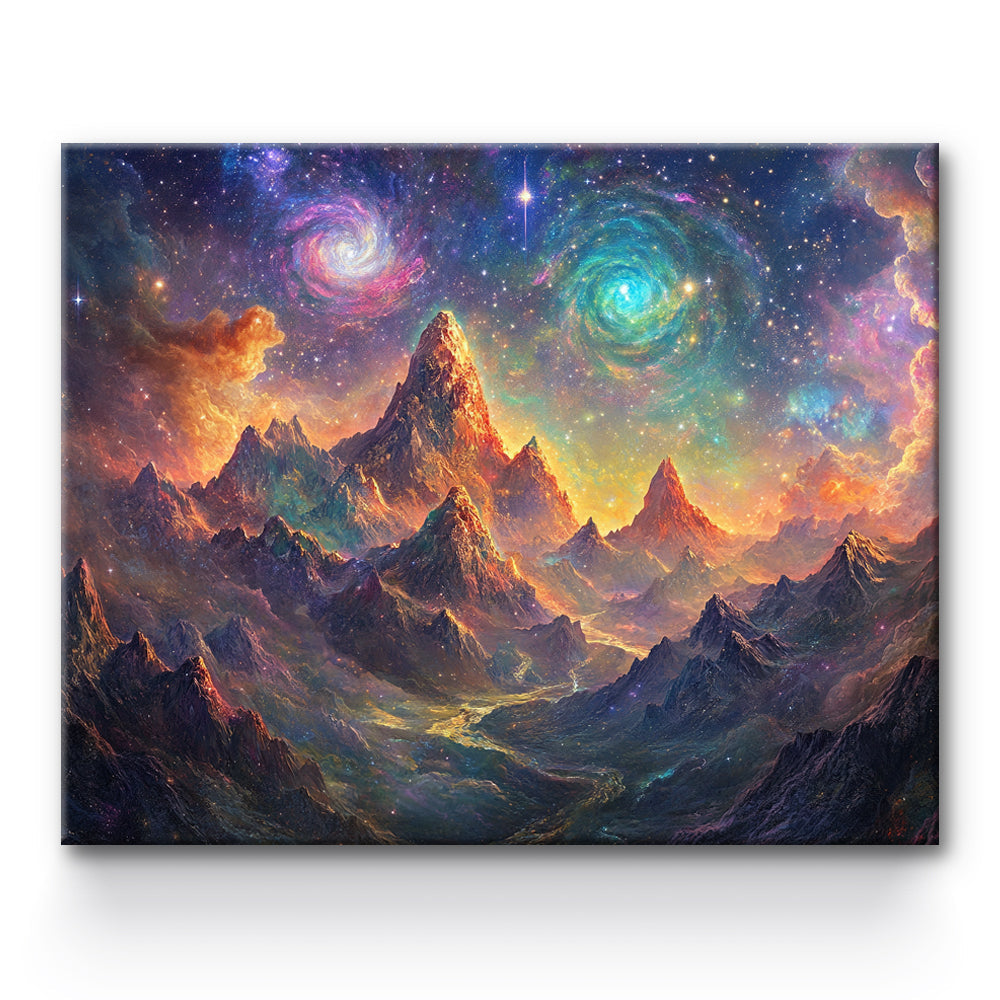 Starry Sky Mountains Painting By Number 1