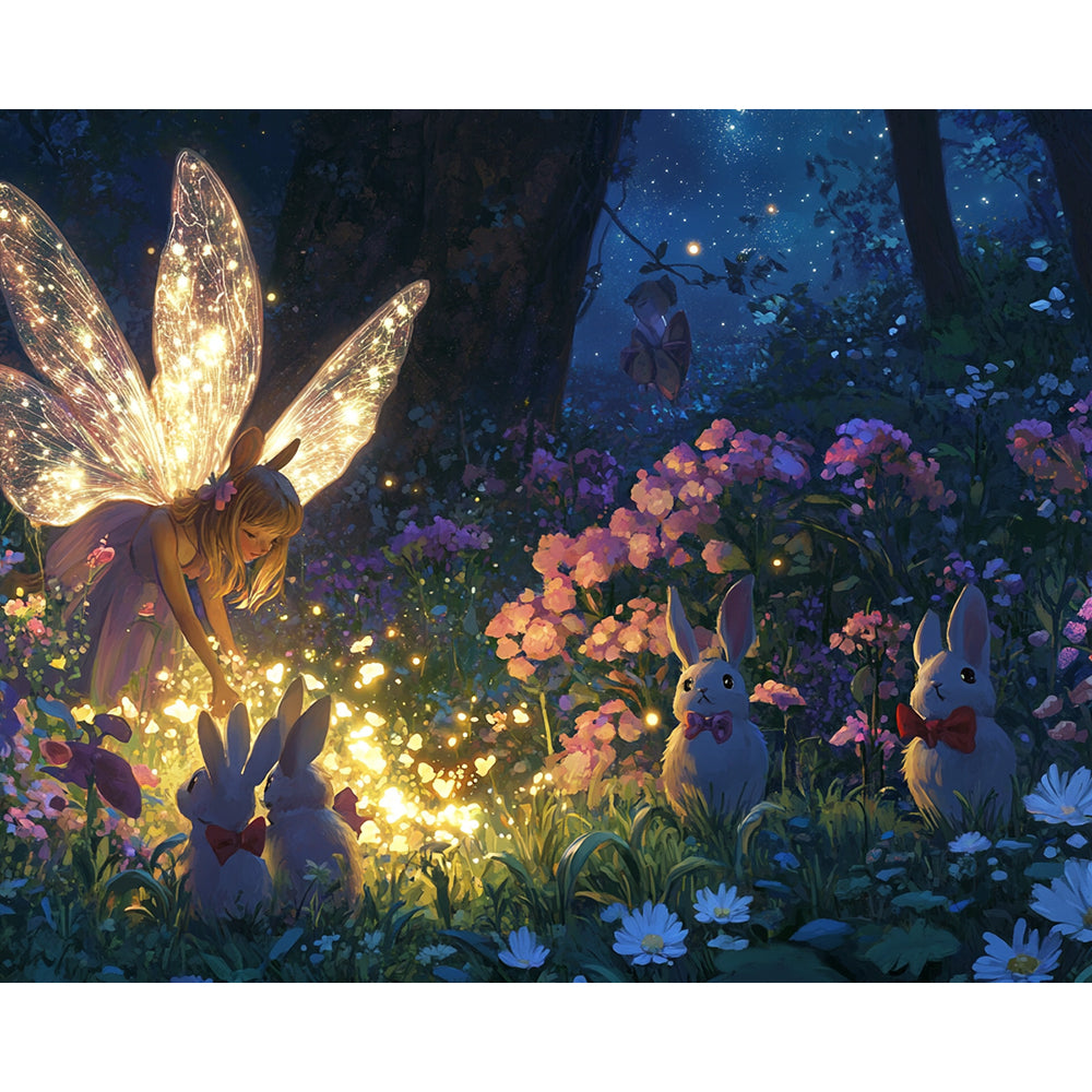 Elf Rabbits Painting By Number 2