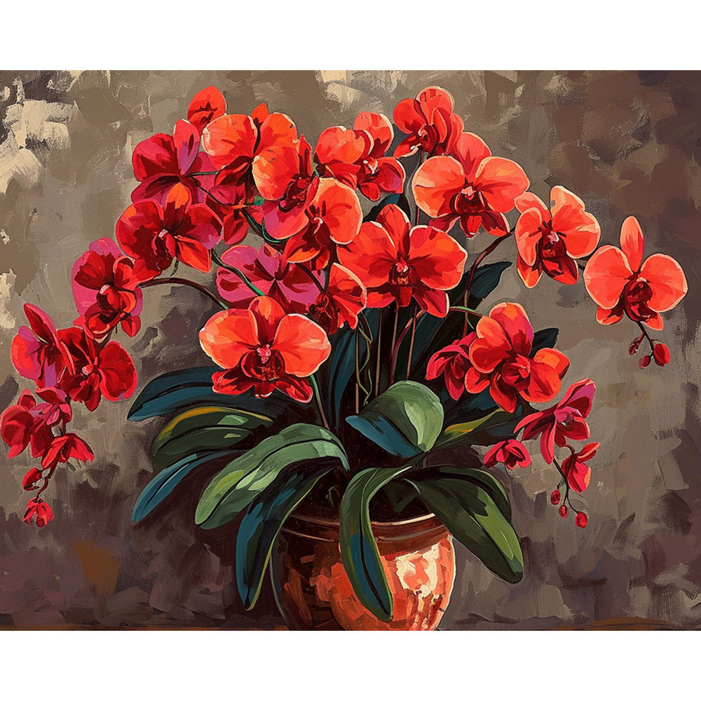 Red Flower Painting By Number 2