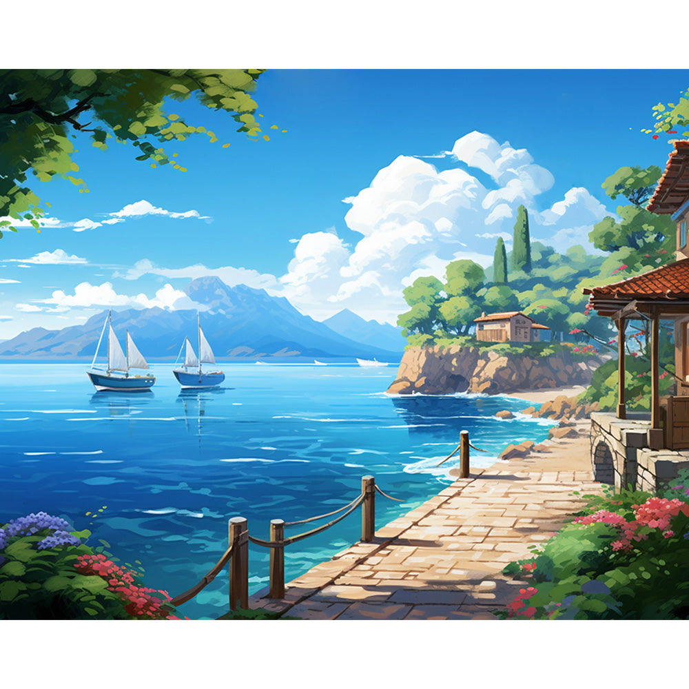 Seaside City Painting By Number 2