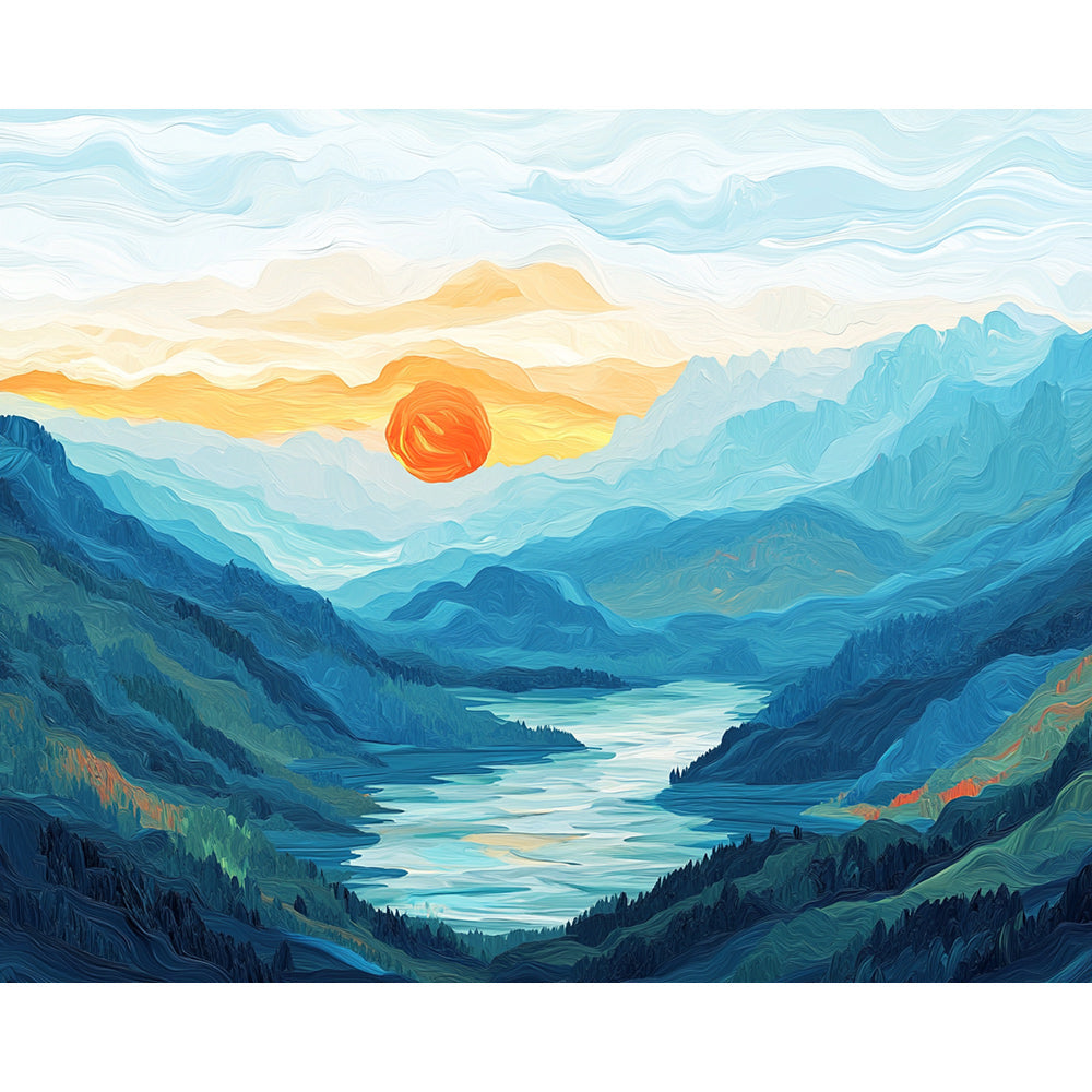 Mountain Lake Painting By Number 2