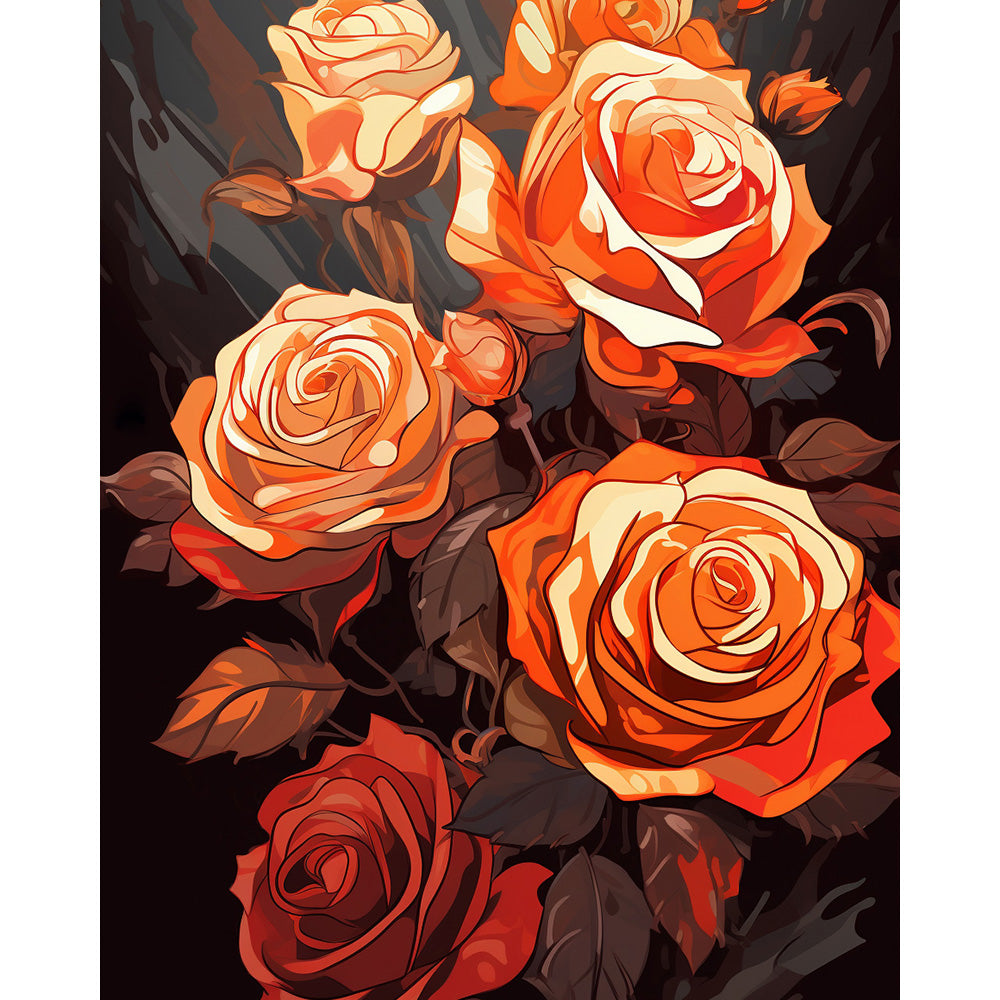 Rose Flower Painting By Number 2