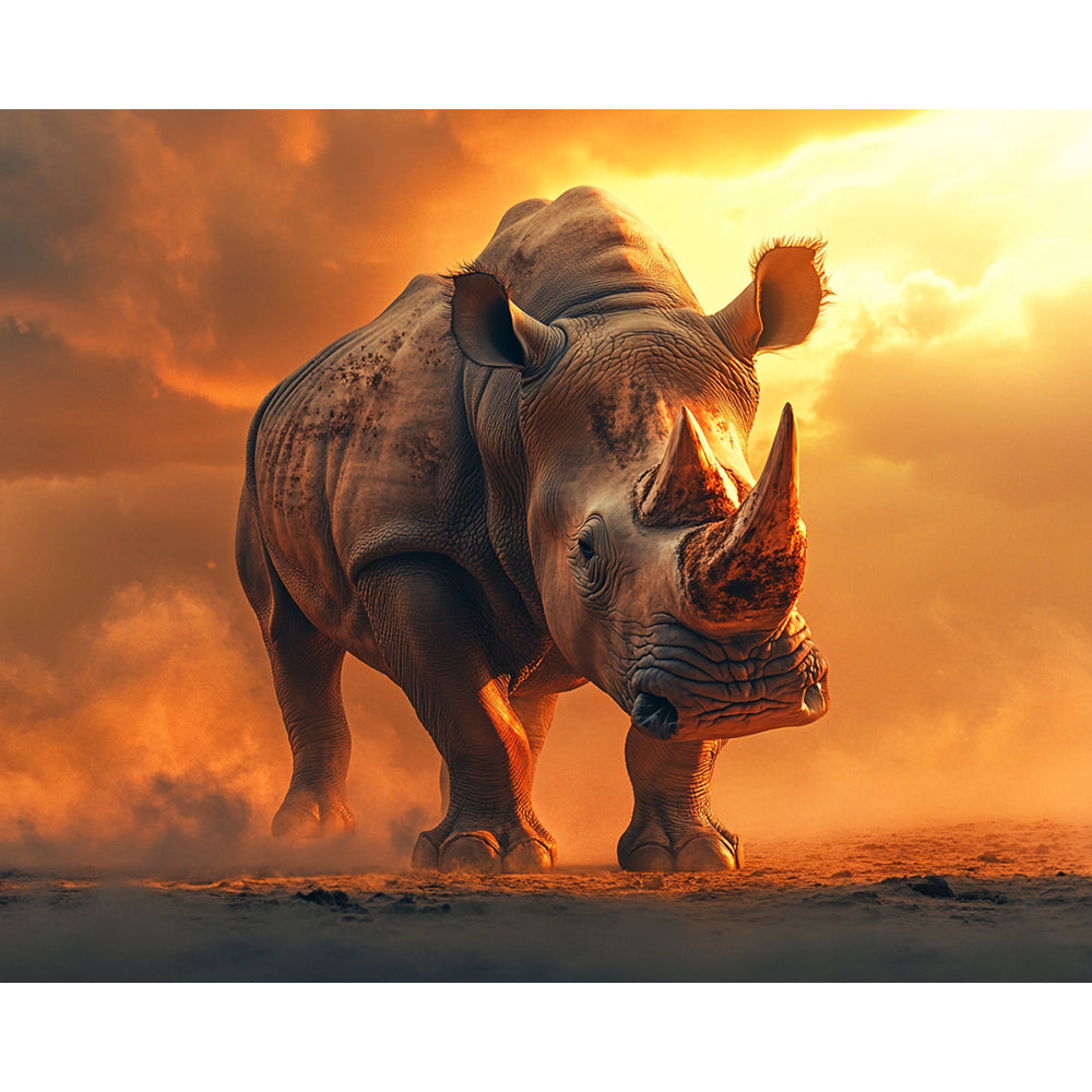 Rhinoceros Painting By Number 2