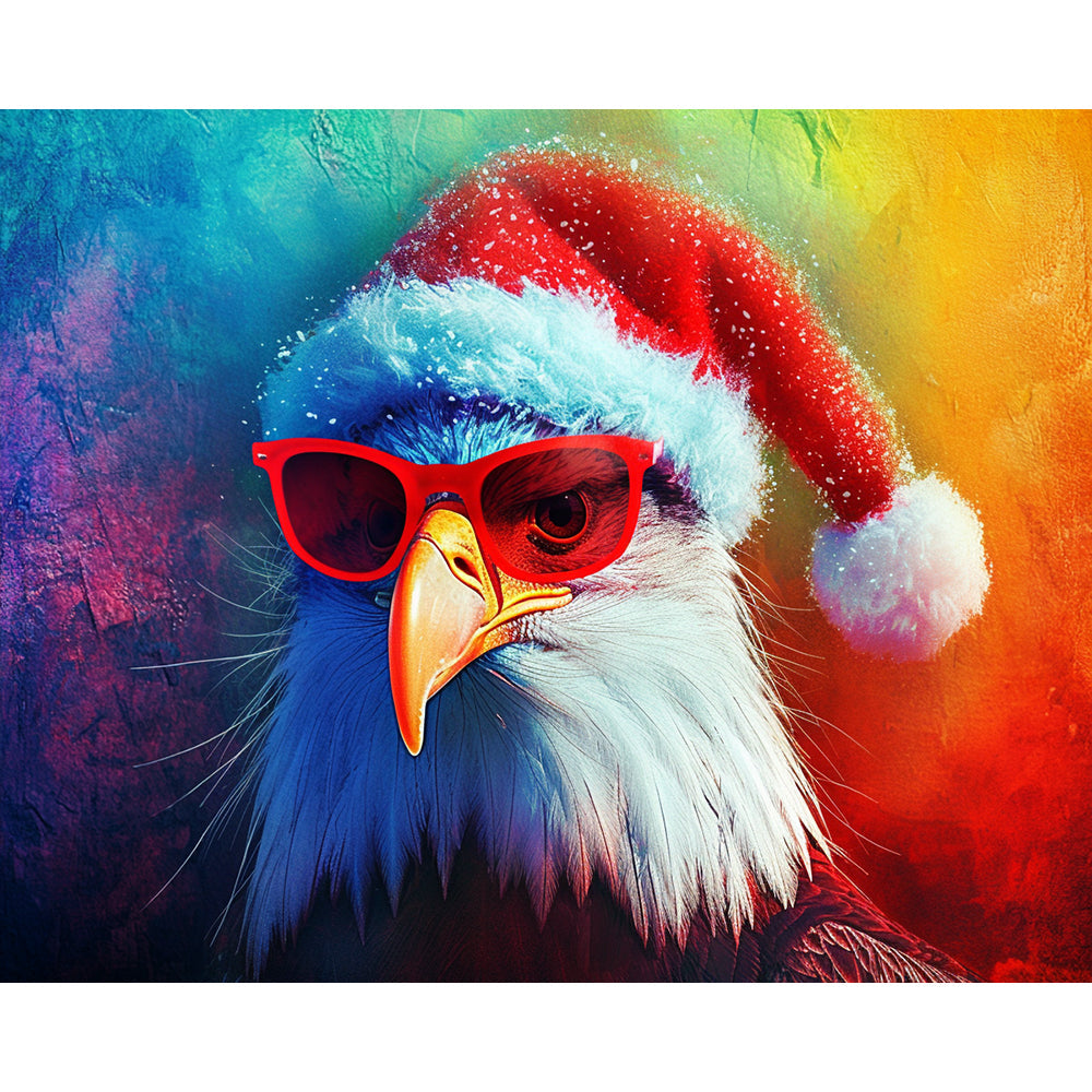 Eagle With Christmas Hat Painting By Number 2