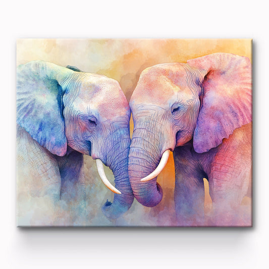 Elephants In Love Painting By Number 1
