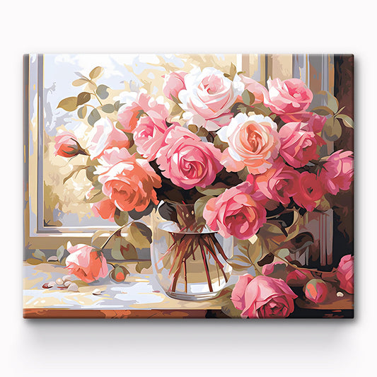 Rose Folwer 36 Color Painting By Number 1