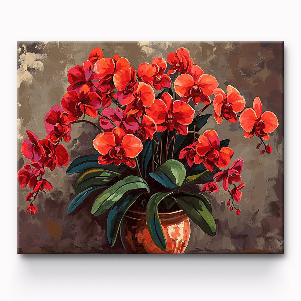 Red Flower Painting By Number 1