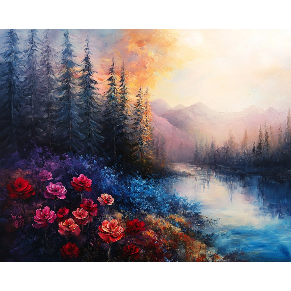Roses in the Forest Painting By Number 2