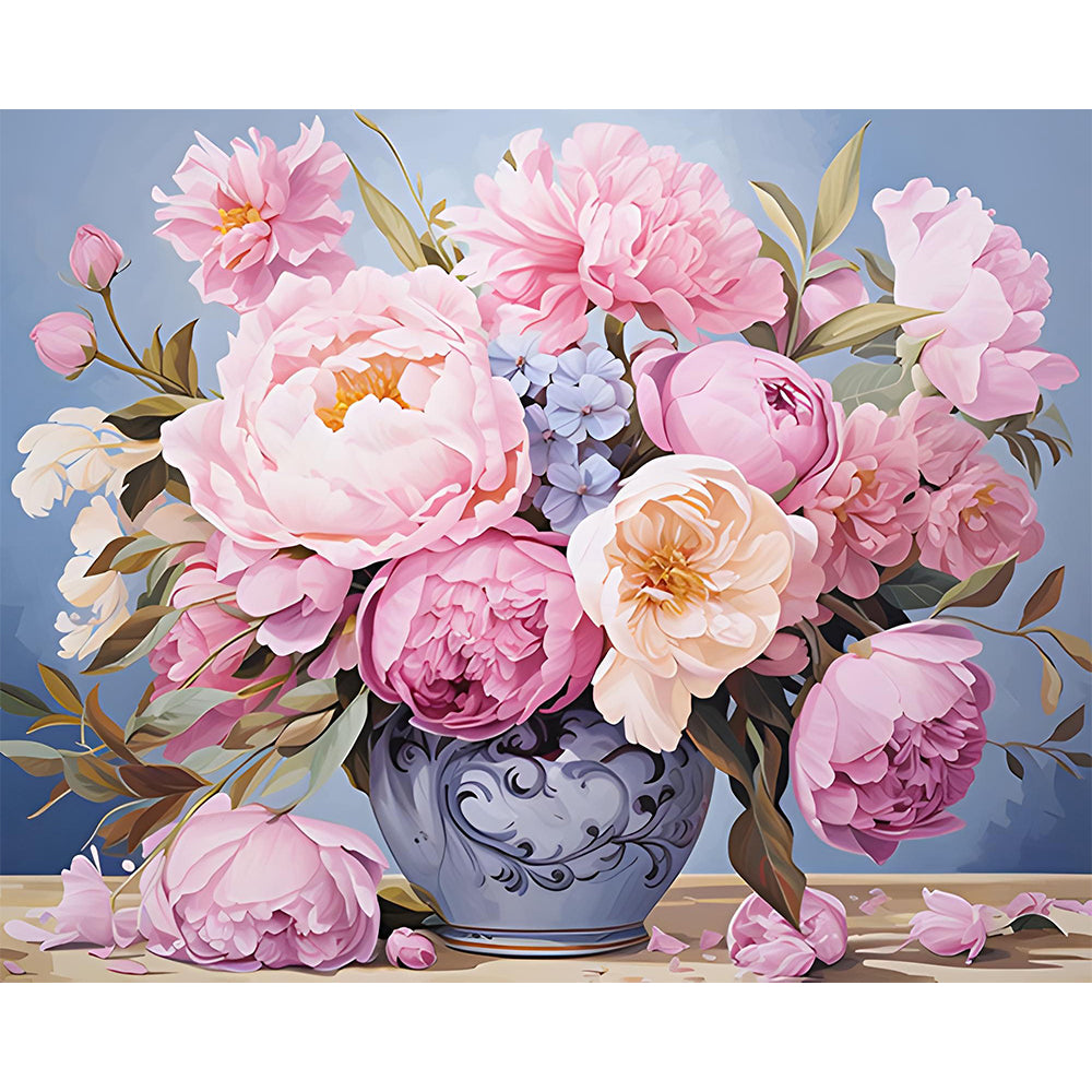 Peony Folwer Painting By Number 2