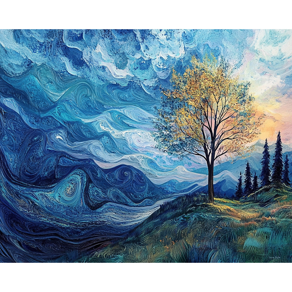 Cliffside Tree Painting By Number 2
