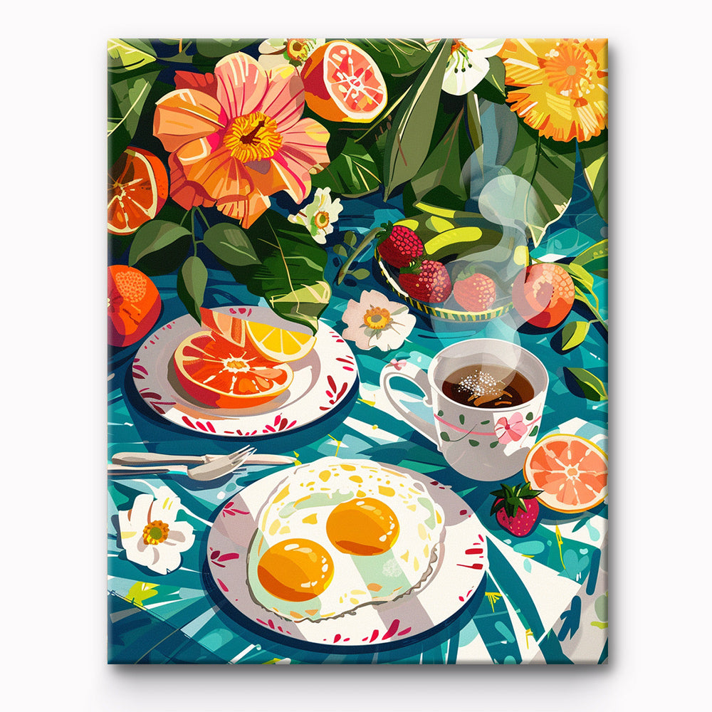 Enjoying Food Time Painting By Number 1