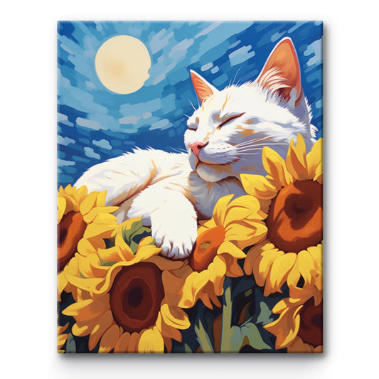 Sunflower Cat Painting By Number 1