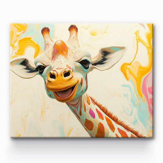 Giraffe Portrait Painting By Number 1