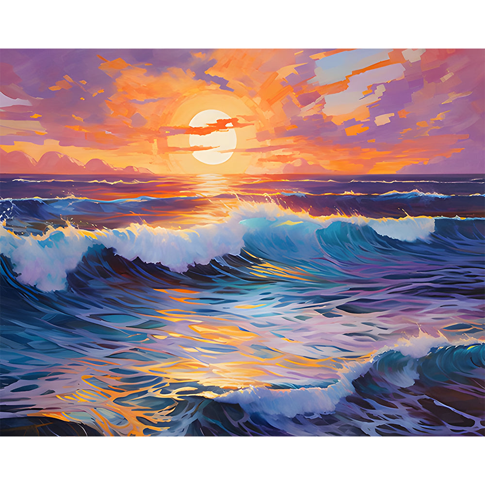 Sunset And Ocean Painting By Number 2