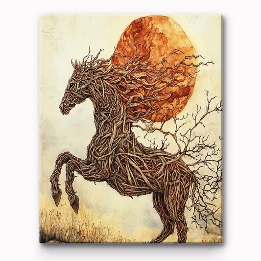 Horse In The Shape Of A Plant Painting By Number 1