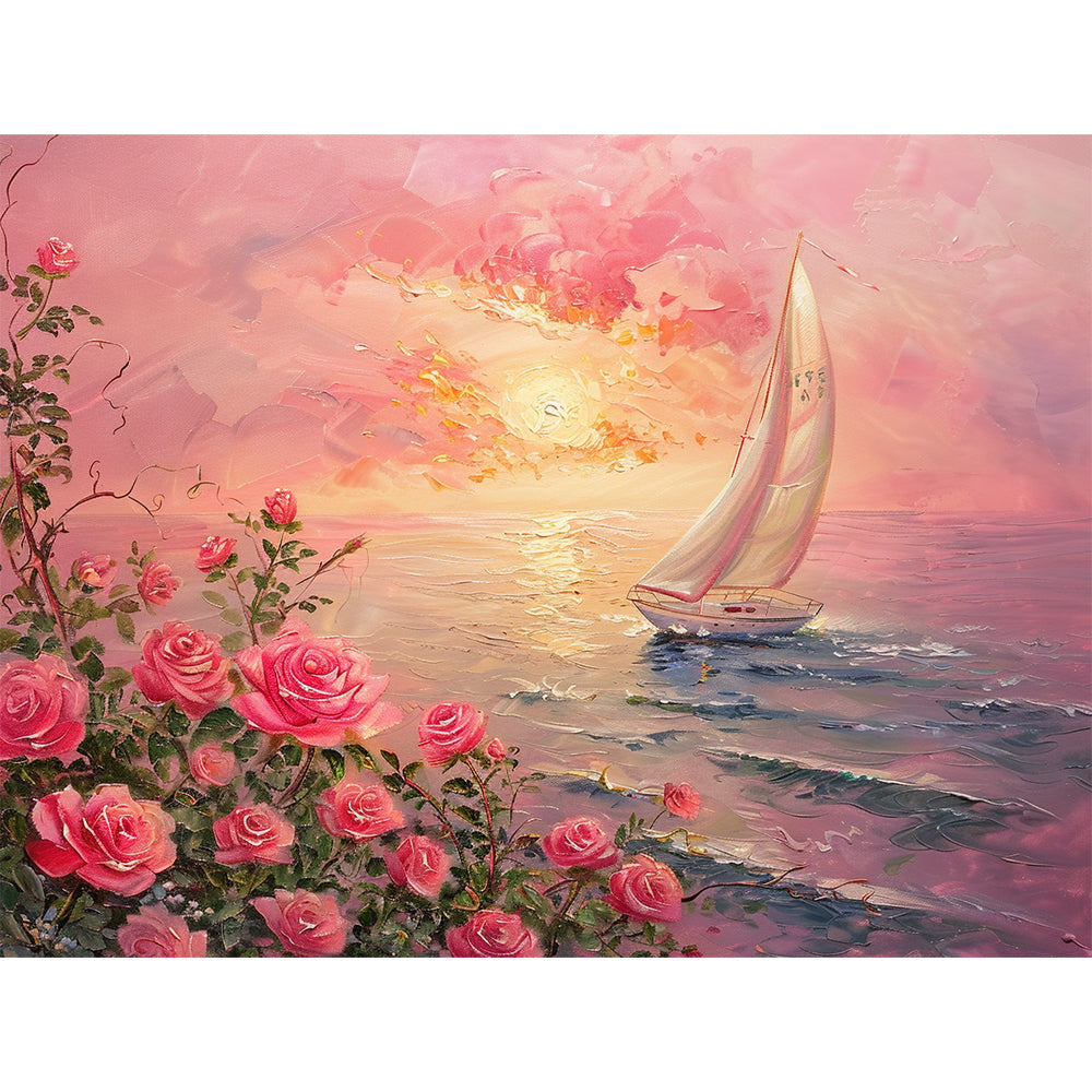 Sailboat Roses Painting By Number 2
