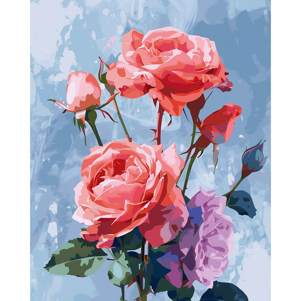 Flower Rose Painting By Number 2