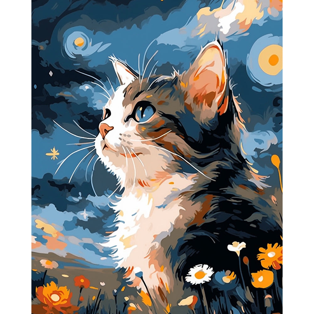 Stars Cat Painting By Number 2