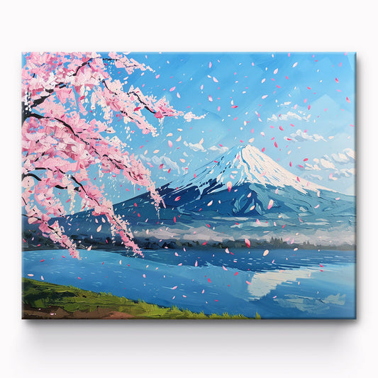 Willow Mountains By The Lake Painting By Number 1