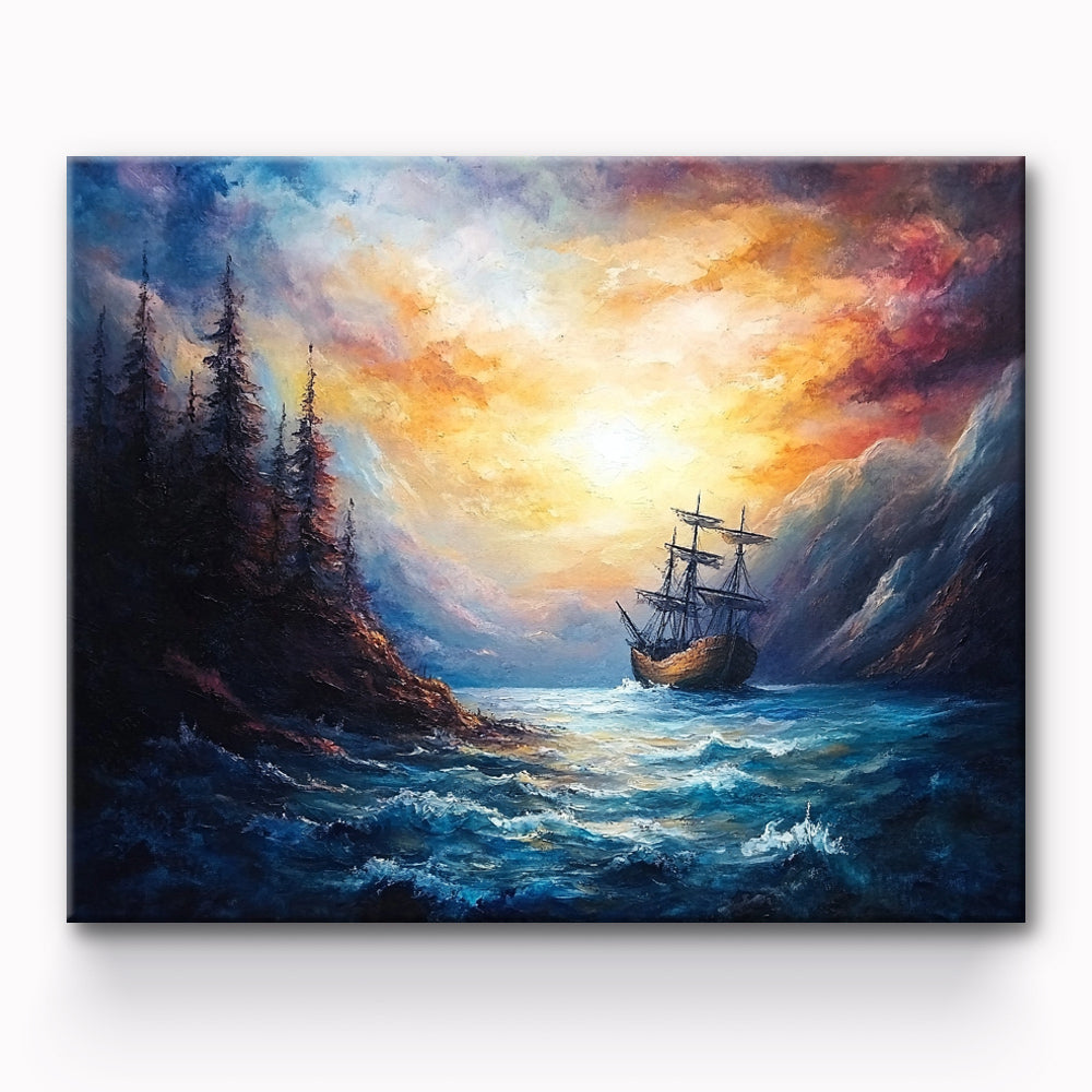 Sailboat Sailing Painting By Number 1