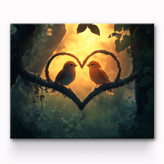 Lovers Bird Painting By Number 1