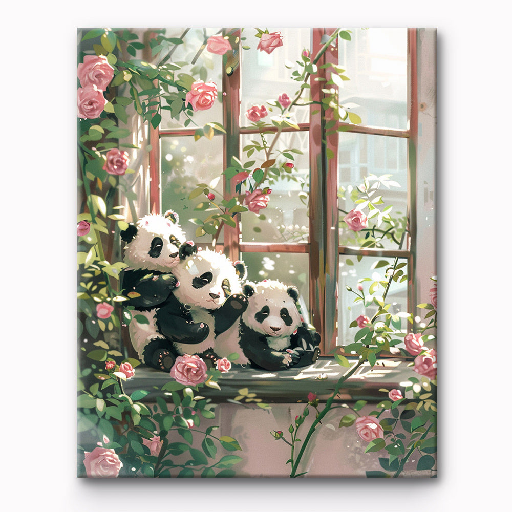 Panda Sunbathing In The Window Painting By Number 1